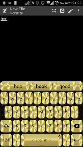 Keyboard Theme Metallic Gold screenshot 4