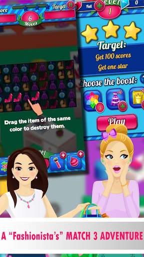 Shopaholic - Match 3 Fashion screenshot 1