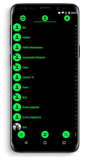 Dialer Theme Black Green drupe screenshot 2