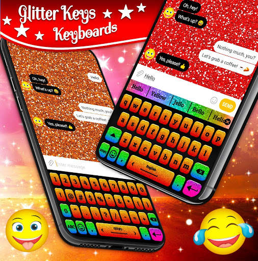 Glitter Keyboard 💎 Neon Color Theme screenshot 4
