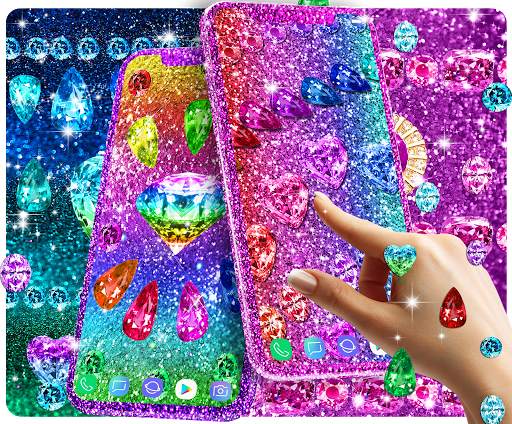 Colorful diamonds and gems live wallpaper screenshot 1