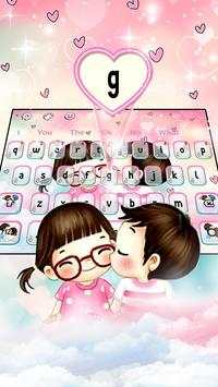 Cute Anime Couple Keyboard Theme screenshot 2