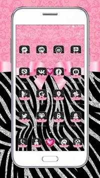 Zebra Launcher Pink Bow Theme screenshot 3