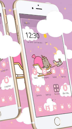 Pink Sky Funny Cat Theme🐱 screenshot 3