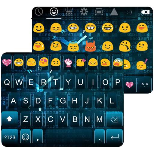 Neon Clock Emoji Keyboard Skin 1.0.4