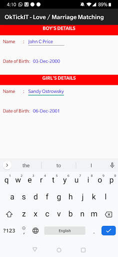 OkTickIT  Love/ Marriage Match screenshot 3