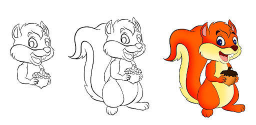 How to draw cartoon squirrel and chipmunk screenshot 3