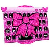 Pink Glitter Bow Keyboard Theme 10001005