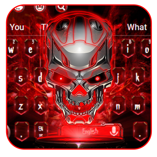 Neon Technology Skull Keyboard icon