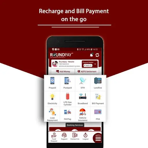 Roundpay - Recharge AEPS mATM Money Transfer BBPS screenshot 2