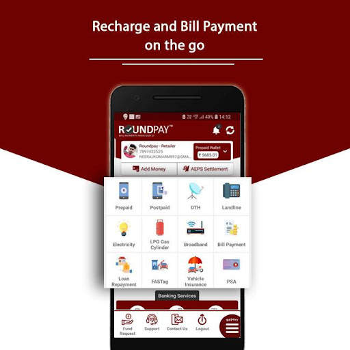 Roundpay - Recharge AEPS mATM Money Transfer BBPS screenshot 2