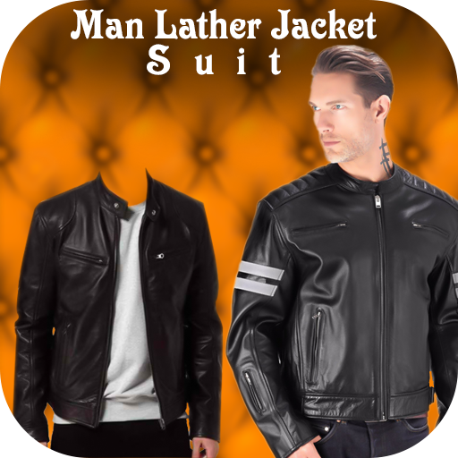 Man Leather jacket Photo Suit : Cut Paste Editor icon