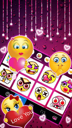 Neon Streaks Heart Keyboard Background screenshot 4