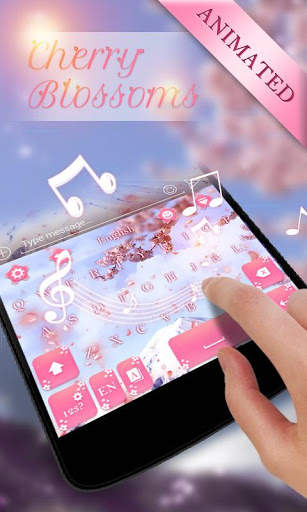 Cherry Blossoms GO Keyboard Animated Theme 5 تصوير الشاشة