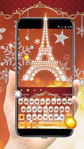 Pink LOVE Paris Eiffel Tower Keyboard screenshot 1