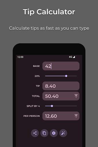 Tip Calculator — Clean, Simple screenshot 1