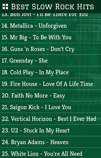 Lagu slow rock barat lengkap screenshot 3