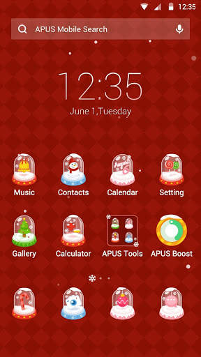 Merry Christmas Cute Snowman -- APUS theme screenshot 1