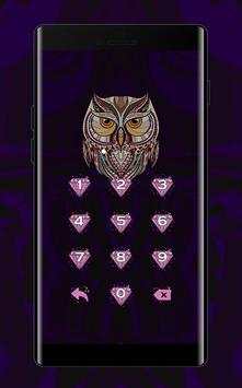 Gemstone APP Lock Theme Owl Pin Lock Screen screenshot 3