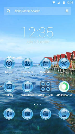 Blue Mood-APUS Launcher theme screenshot 1