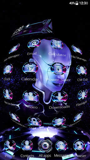 Neon Robotic girl 3D Theme screenshot 5