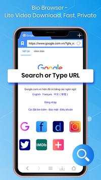 Bio Browser - Lite Video Download, Fast, Private screenshot 1