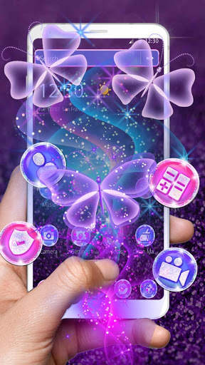 Glitter Neon Butterfly Theme screenshot 1