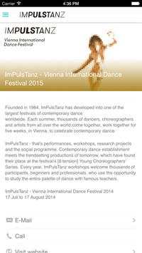 ImPulsTanz 2015 Festival App screenshot 1
