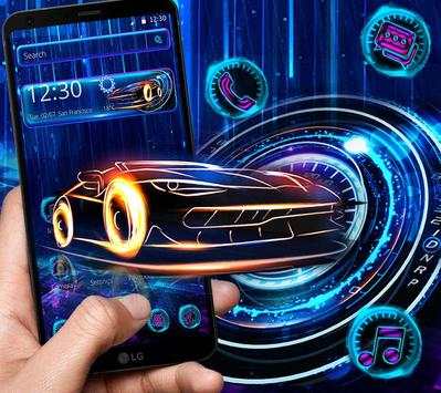 Neon Racing Car Speedometer Theme screenshot 1