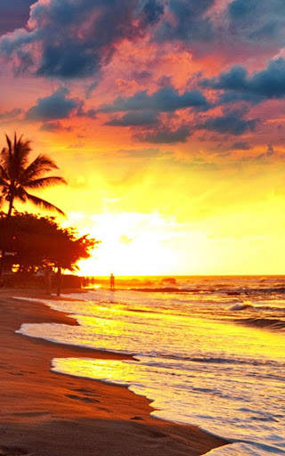 HD Beach Sunset Live Wallpaper screenshot 2