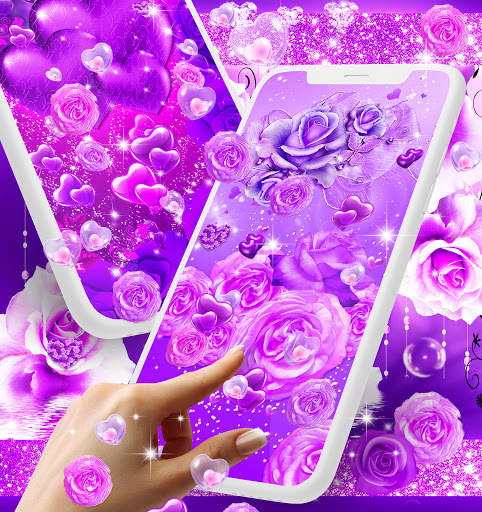 Purple rose live wallpaper screenshot 3