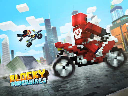 Blocky Superbikes Race Game screenshot 13