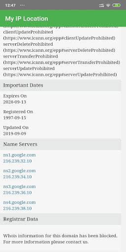 My IP Location - Whois screenshot 2