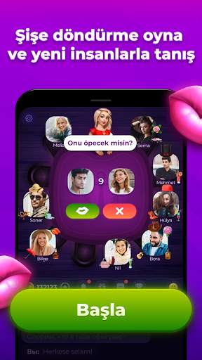 Şişe çevirme - Kiss Cruise: öpüşme ve sohbet oyunu screenshot 5