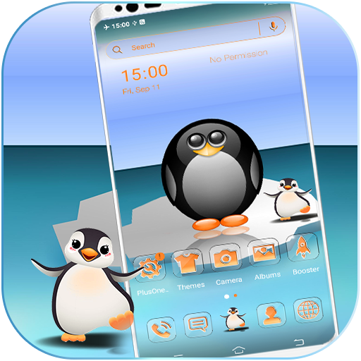 Cute Penguin Theme أيقونة