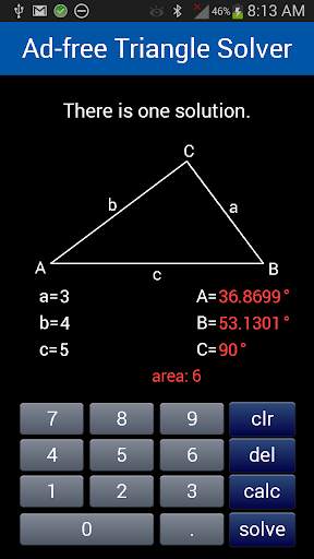 Ad-free Triangle Solver screenshot 2