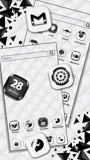 Black, N, White Theme & Live Wallpaper screenshot 3