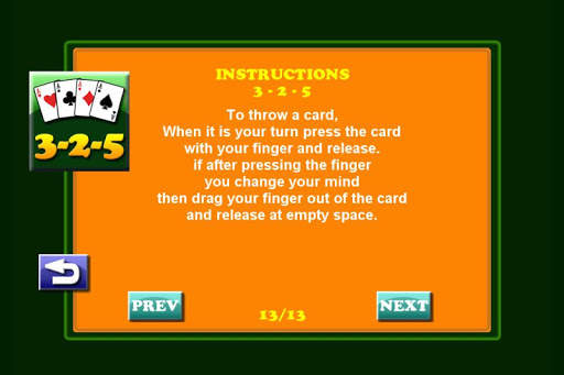 3 2 5 card game screenshot 2