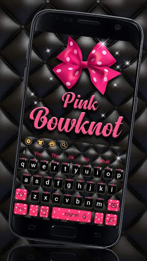 Beautiful Pink Bowknot Keyboard Theme स्क्रीनशॉट 1