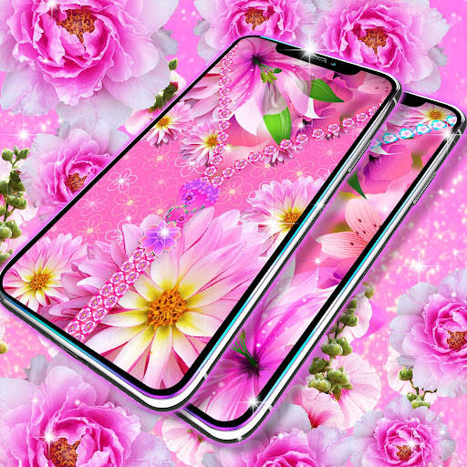 Pink flower zipper lock screen screenshot 2