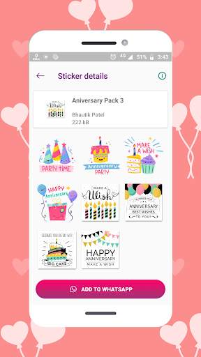 Anniversary Stickers for Whatsapp - WAStickerApps screenshot 6