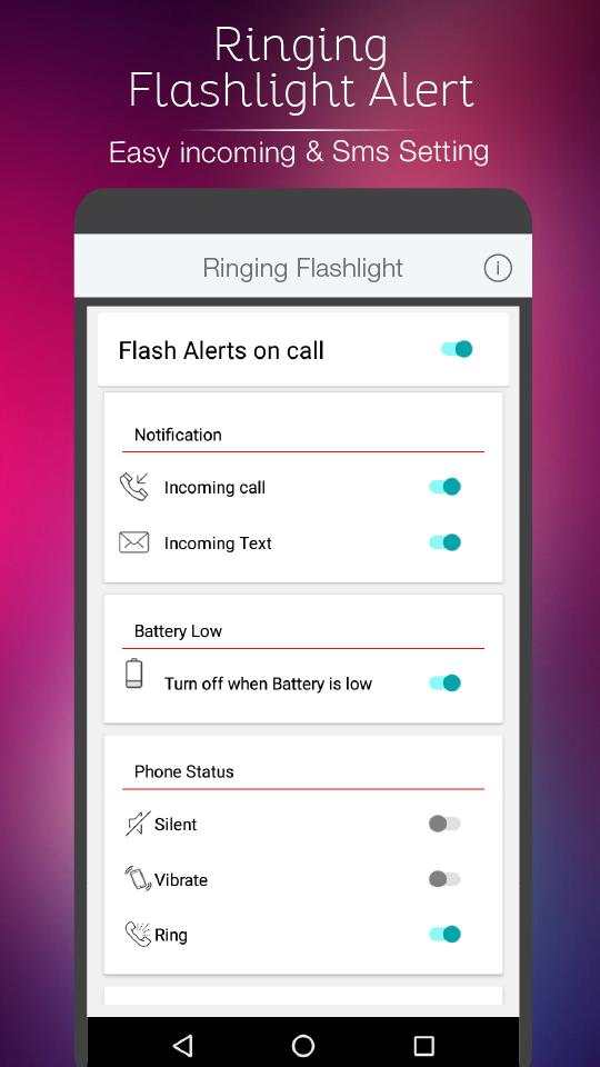 Ringing Flashlight Alerts screenshot 1
