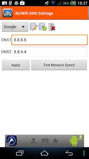 3G/4G/Wifi DNS Settings screenshot 1