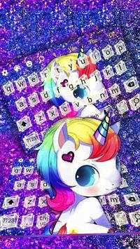 Glitter Unicorn Keyboard Theme screenshot 3