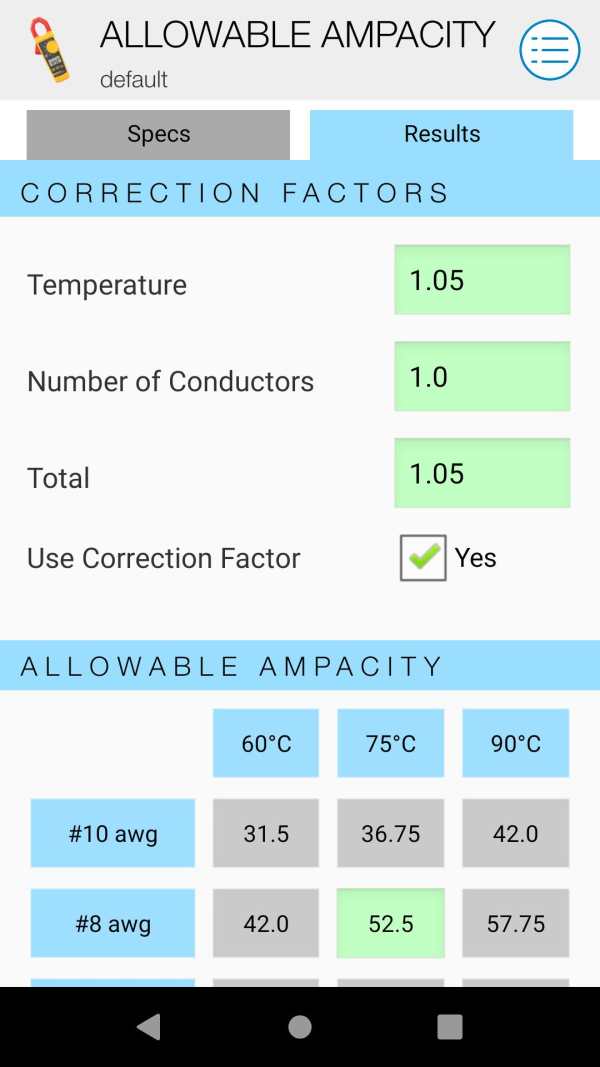 Electrical Calc USA Free screenshot 5