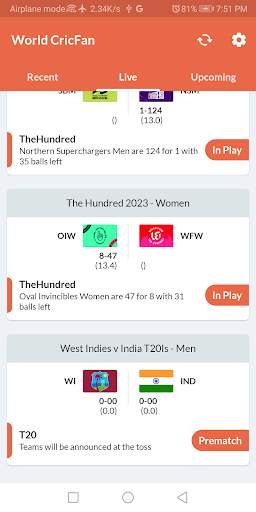 CricFan - Cricket Live Scores screenshot 1