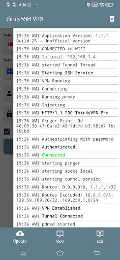 ThirdySSH VPN screenshot 3