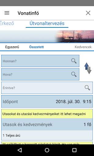 Vonatinfó screenshot 1