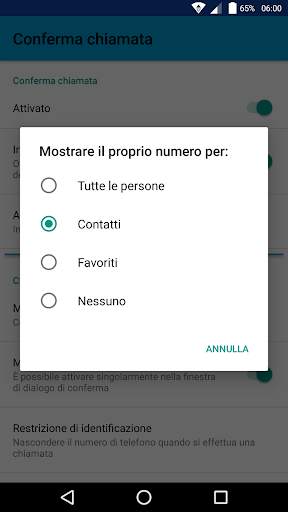 Conferma chiamata screenshot 3