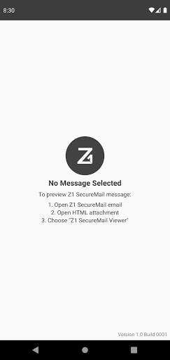 Z1 SecureMail Viewer screenshot 1
